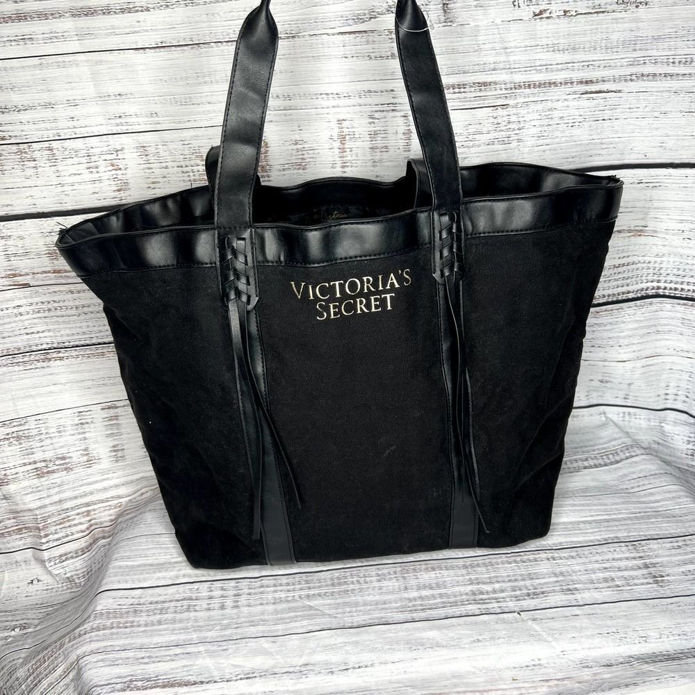 Victoria's Secret Black Shoulder Tote Bag Large